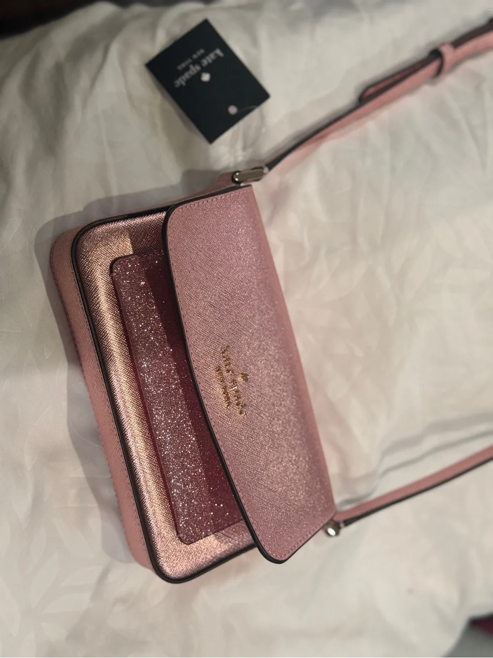 kate spade Glitter Pink Metallic Crossbody Bag